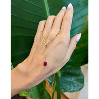 1.15 Ct. Ruby Accent Stones Necklace, 14K Yellow Gold Life Style