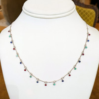 0.43 Ct. Ruby Accent Stones Necklace, 14K White Gold Image