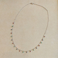 0.43 Ct. Ruby Accent Stones Necklace, 14K White Gold Image