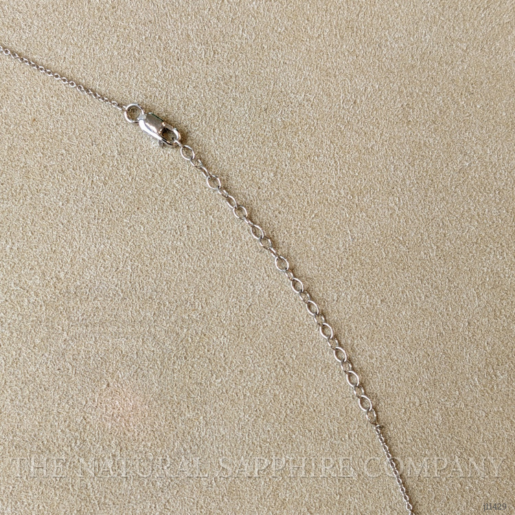 0.38 Ct. Ruby, Blue Sapphire and Emerald Accent Stones Necklace, 14K White Gold