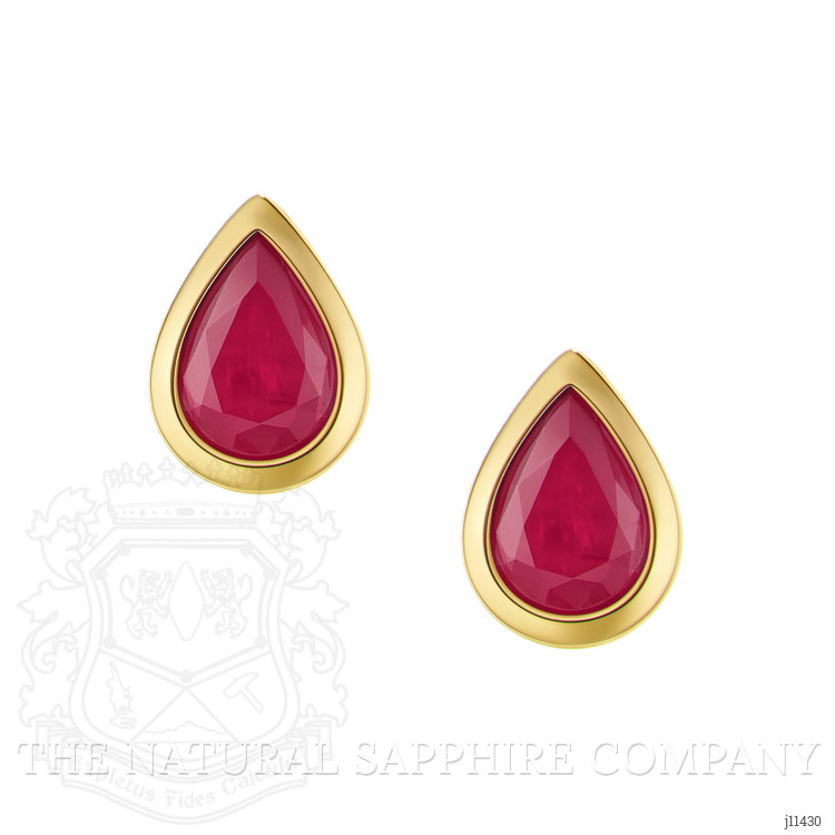 1.12 Ct.Tw. Ruby Studs Earrings, 14K Yellow Gold
