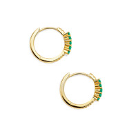 0.20 Ct.Tw. Emerald Pave Earrings, 14K Yellow Gold Image