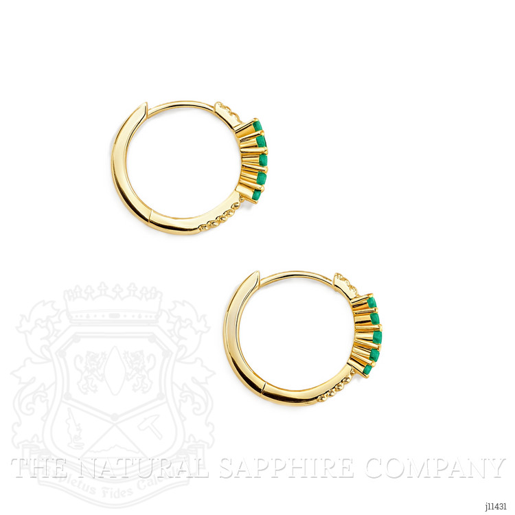 0.20 Ct.Tw. Emerald Pave Earrings, 14K Yellow Gold