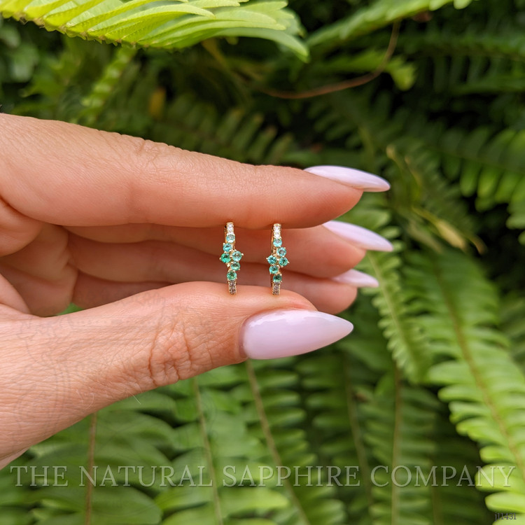 0.20 Ct.Tw. Emerald Pave Earrings, 14K Yellow Gold