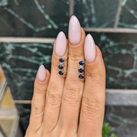 1.37 Ct.Tw. Blue Sapphire and Natural Diamond Pave Earrings, 14K White Gold Life Style