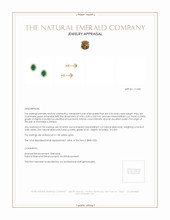 0.34 Ct.Tw.Total Carat Weight Emerald and Natural Diamond Studs Earrings, 14K Yellow Gold Appraisal