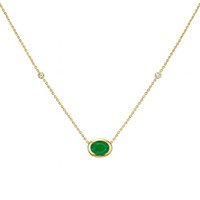 0.69 Ct. Emerald 14K Yellow Gold necklace
