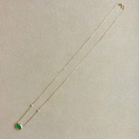 0.69 Ct. Emerald Natural Diamond Bezel Necklace, 14K Yellow Gold Image