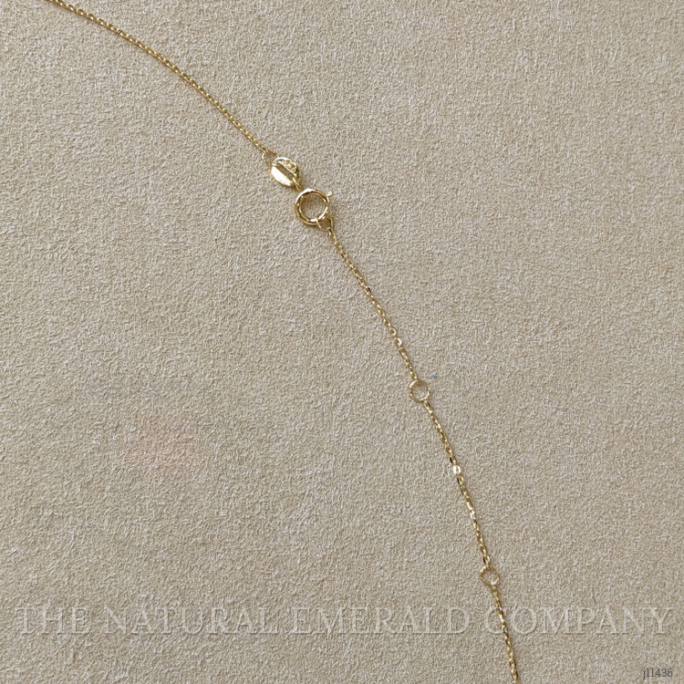 0.69 Ct. Emerald Natural Diamond Bezel Necklace, 14K Yellow Gold