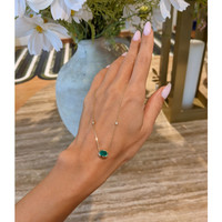 0.69 Ct. Emerald Natural Diamond Bezel Necklace, 14K Yellow Gold Life Style