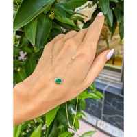 0.69 Ct. Emerald Natural Diamond Bezel Necklace, 14K Yellow Gold Life Style