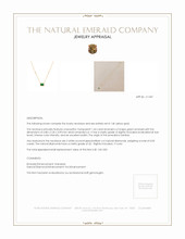 1.04 Ct. Emerald Natural Diamond Bezel Necklace, 14K Yellow Gold Appraisal