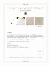 1.04 Ct. Emerald Natural Diamond Bezel Necklace, 14K Yellow Gold Appraisal