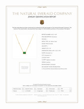 1.04 Ct. Emerald and Natural Diamond Bezel Necklace, 14K Yellow Gold Scan Report