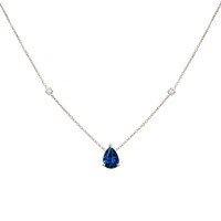 0.86 Ct. Sapphire 14K White Gold necklace
