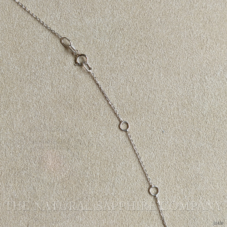 0.86 Ct. Blue Sapphire and Natural Diamond Accent Stones Necklace, 14K White Gold