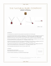 8.03 Ct. Ruby Natural Diamond Pave Pendant, 18K White Gold Appraisal