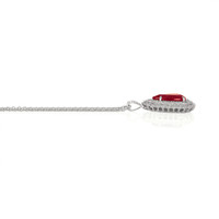 8.03 Ct. Ruby Natural Diamond Pave Pendant, 18K White Gold Image