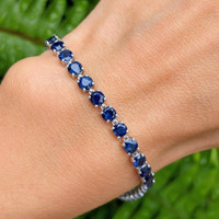 11.36 Ct.Tw. Sapphire 14K White Gold bracelet