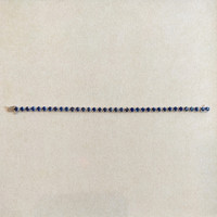 11.36 Ct.Tw. Blue Sapphire Tennis/Line Bracelet, 14K White Gold Image