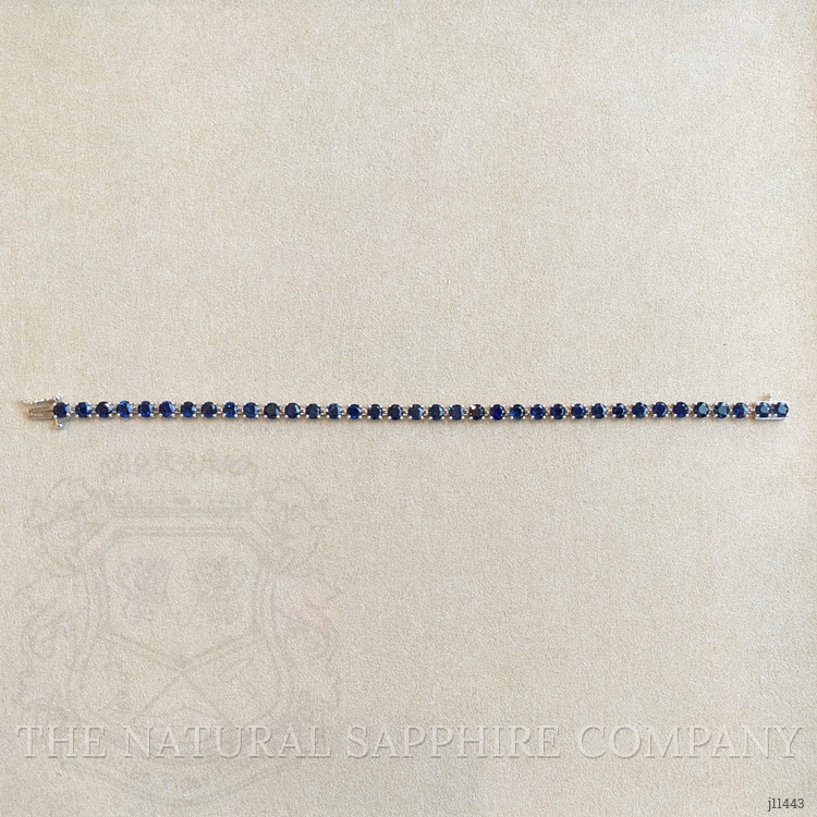 11.36 Ct.Tw. Blue Sapphire Tennis/Line Bracelet, 14K White Gold
