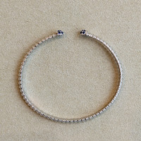 0.26 Ct.Tw. Blue Sapphire Pave Bracelet, 14K White Gold Image