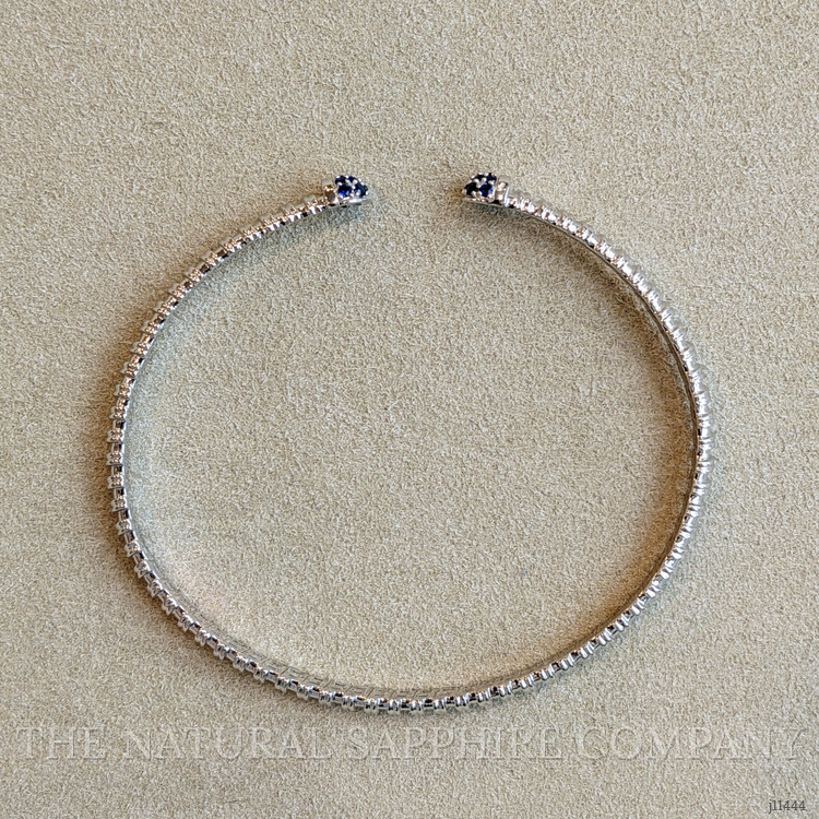 0.26 Ct.Tw. Blue Sapphire Pave Bracelet, 14K White Gold