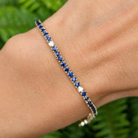 3.20 Ct.Tw. Sapphire 14K Yellow Gold bracelet