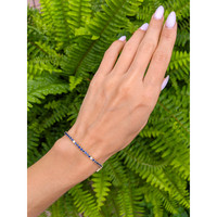 3.20 Ct.Tw. Blue Sapphire and Natural Diamond Tennis/Line Bracelet, 14K Yellow Gold Life Style