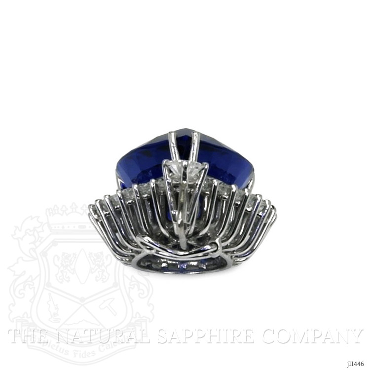 15.93 Ct. Blue Tanzanite and Natural Diamond Halo Brooch, 18K White Gold