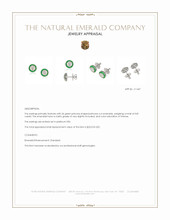 1.89 Ct.Tw.Total Carat Weight Natural Diamond and Emerald Studs Earrings, Platinum 950 Appraisal
