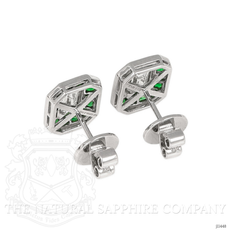 2.68 Ct.Tw. Emerald Studs Earrings, Platinum 950