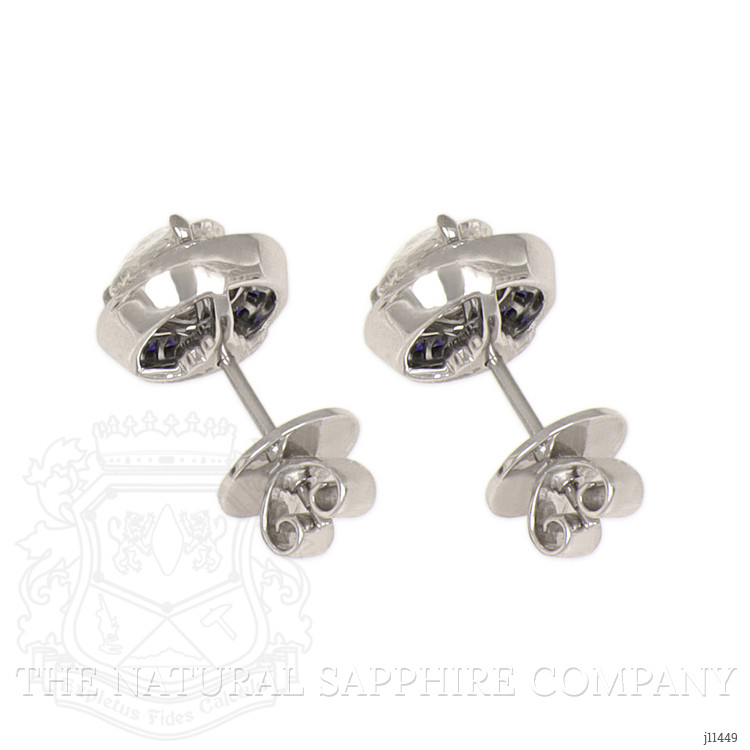 3.85 Ct.Tw. Natural Diamond and Blue Sapphire Studs Earrings, Platinum 950