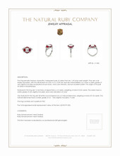 2.32 Ct.Tw.Total Carat Weight Ruby and Natural Diamond Pave Ring, Platinum 950 Appraisal