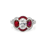 2.32 Ct. Ruby Ruby Pave Ring, Platinum 950 Video