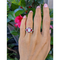 2.32 Ct. Ruby Ruby Pave Ring, Platinum 950 Life Style