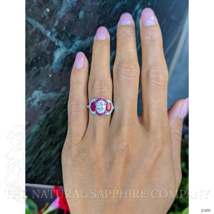 2.32 Ct. Ruby Ruby Pave Ring, Platinum 950