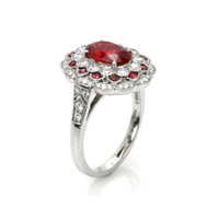 1.88 Ct. Ruby Natural Diamond Pave Ring, Platinum 950 Image