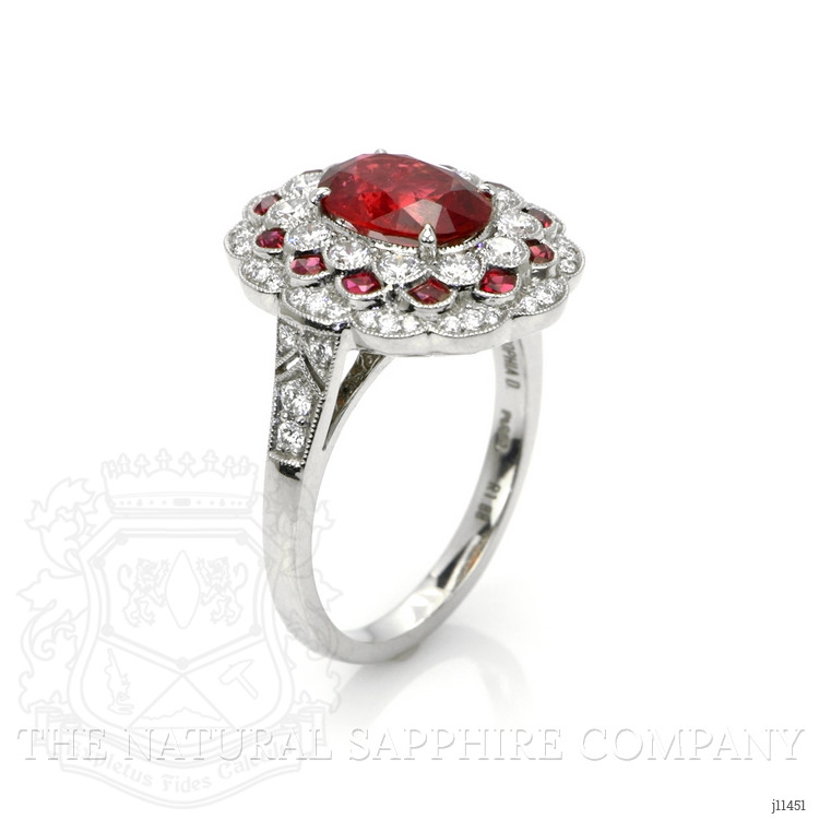 1.88 Ct. Ruby Natural Diamond Pave Ring, Platinum 950