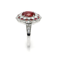 1.88 Ct. Ruby Natural Diamond Pave Ring, Platinum 950 Image