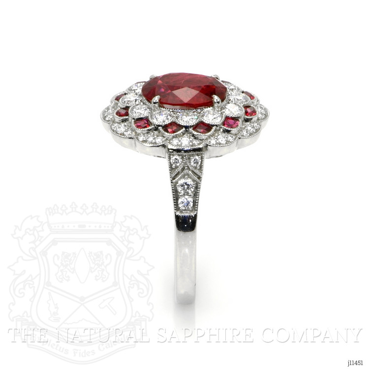 1.88 Ct. Ruby Natural Diamond Pave Ring, Platinum 950