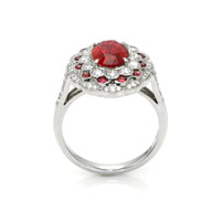 1.88 Ct. Ruby Natural Diamond Pave Ring, Platinum 950 Image