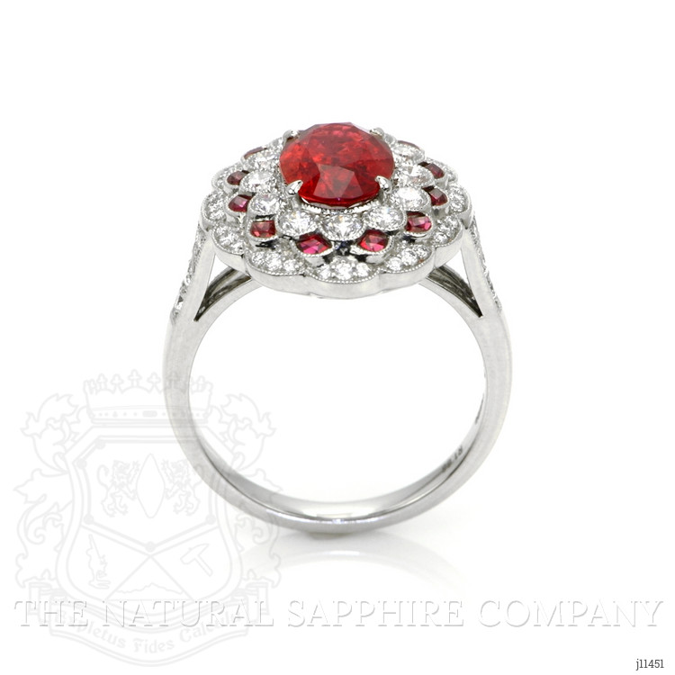 1.88 Ct. Ruby Natural Diamond Pave Ring, Platinum 950