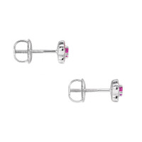 0.32 Ct.Tw. Pink Sapphire Studs Earrings, 14K White Gold Image
