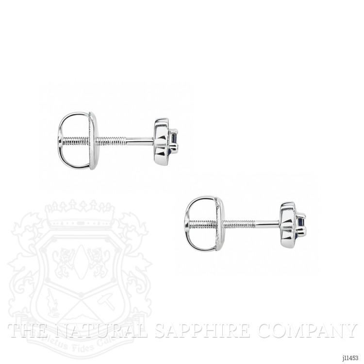 0.31 Ct.Tw. Blue Sapphire Studs Earrings, 14K White Gold