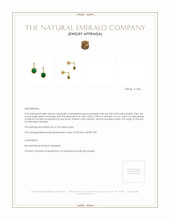 0.82 Ct.Tw. Emerald Studs Earrings, 14K Yellow Gold Appraisal
