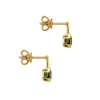 0.82 Ct.Tw. Emerald Studs Earrings, 14K Yellow Gold Image