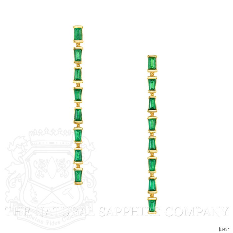 0.56 Ct.Tw. Emerald Drops Earrings, 14K Yellow Gold