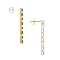 0.56 Ct.Tw. Emerald Drops Earrings, 14K Yellow Gold Image