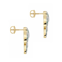 0.48 Ct.Tw. Emerald Natural Diamond Pave Earrings, 14K Yellow Gold Image